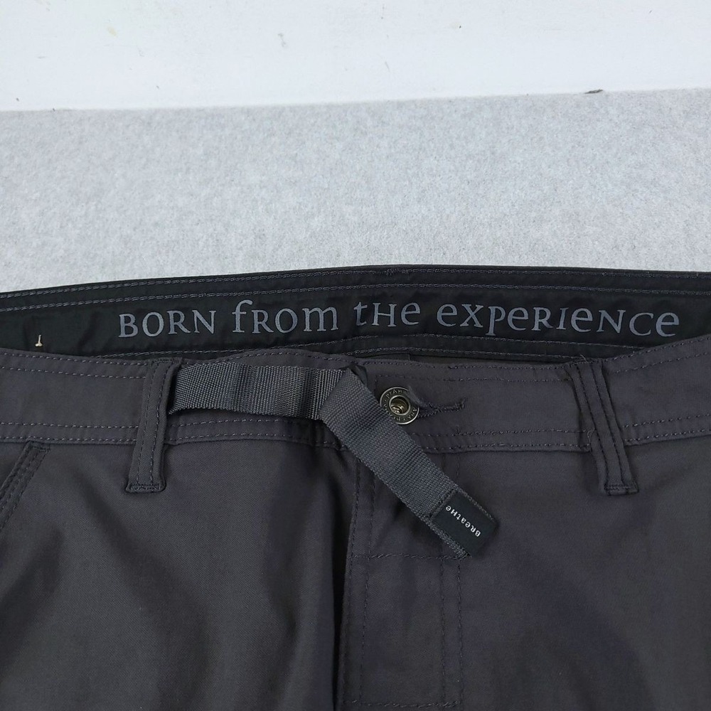 prAna Stretch Zion Relaxed Pants Mens 36x34 Charcoal Cargo Hiking UPF 50 Stretch - Picture 4 of 13